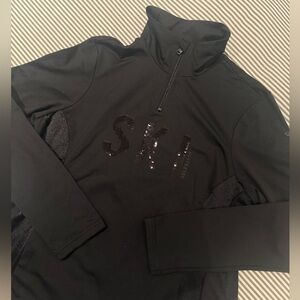 Goldbergh Black and Sequin Zip Ski Base Layer